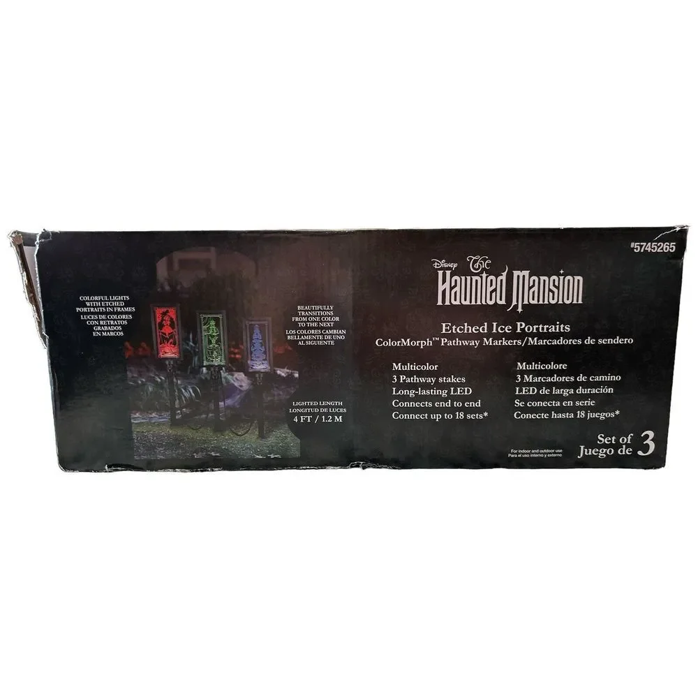 Disney 3-Count‎ LED Haunted Mansion Multi-Function Etched Pathway Marker Lights